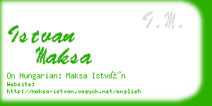 istvan maksa business card